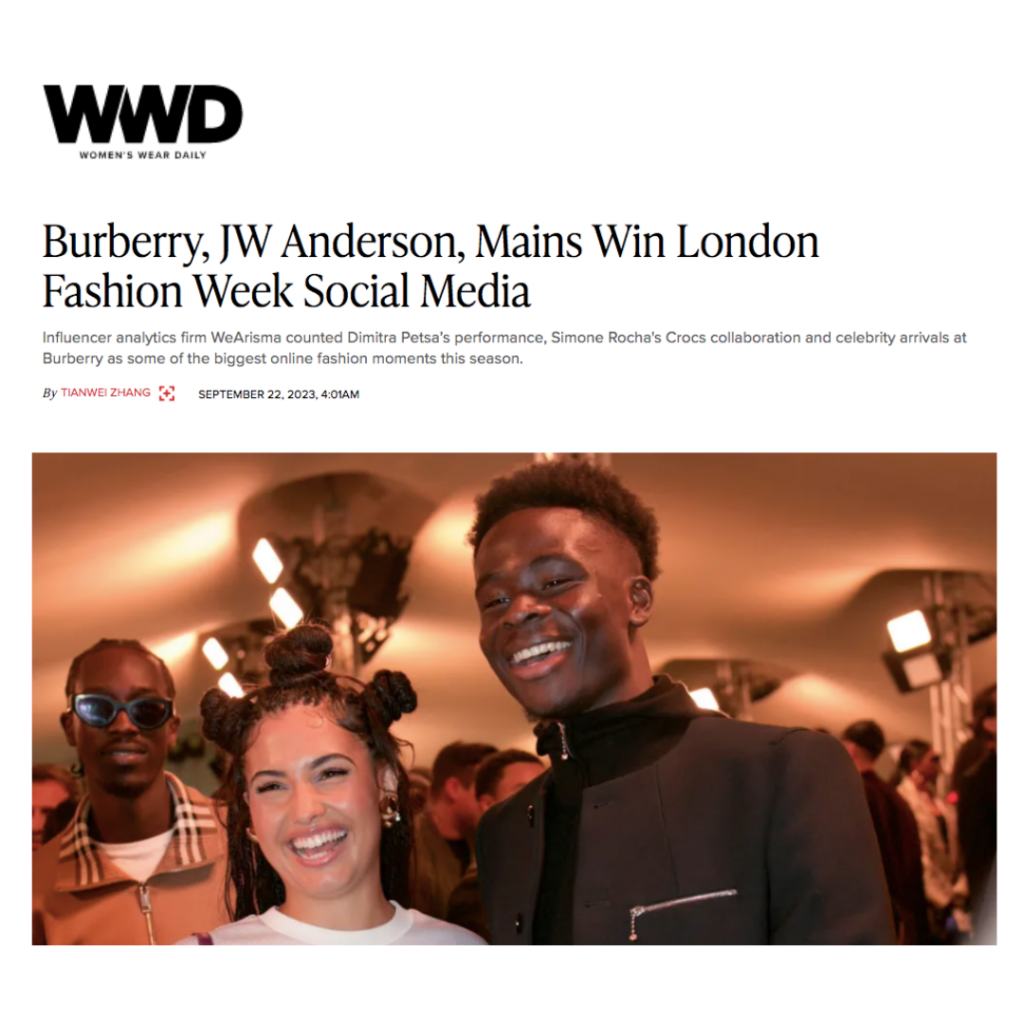 Milan Women's Fashion Week 2023 Digital Influence 100 - WeArisma